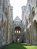 Jumieges, Abbatiale Notre-Dame, La nef et ses murs de 25m